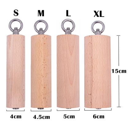 1 Pair Pull up Handle Wooden Grip Strengthener Exerciser Training Tools for Grip Strength Core Workout Rock Climbing Bouldering
