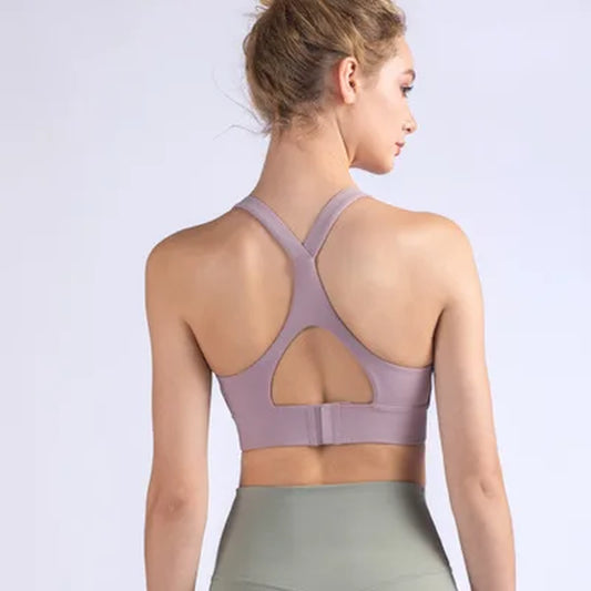 Solid Color Fitness Sports Bra Sexy Hollow Back for Women Gym Cross Beauty Back Buckle Run Crop Top Push up Brassiere Crz Yoga