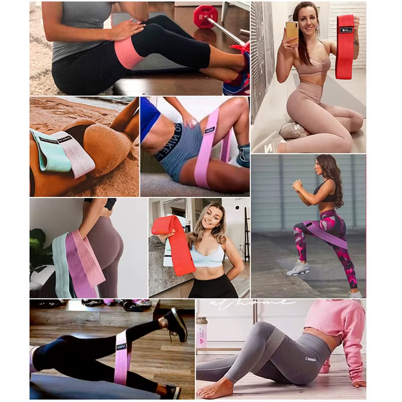 Pull Strap Set Fabric Booty Bands Hip Circle Elastic Fitness Expander for Home Workouts Glute Legs Strength Training