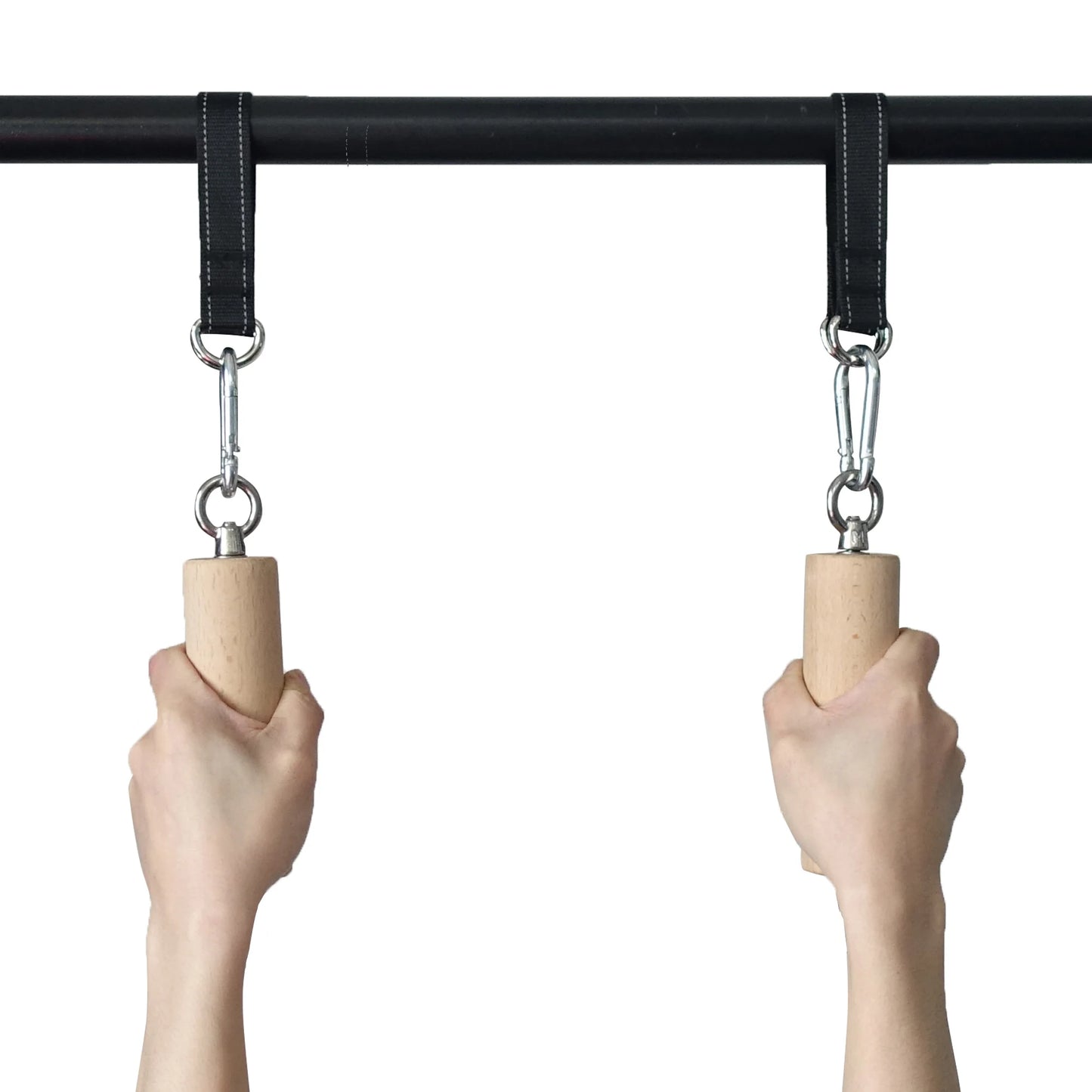 1 Pair Pull up Handle Wooden Grip Strengthener Exerciser Training Tools for Grip Strength Core Workout Rock Climbing Bouldering