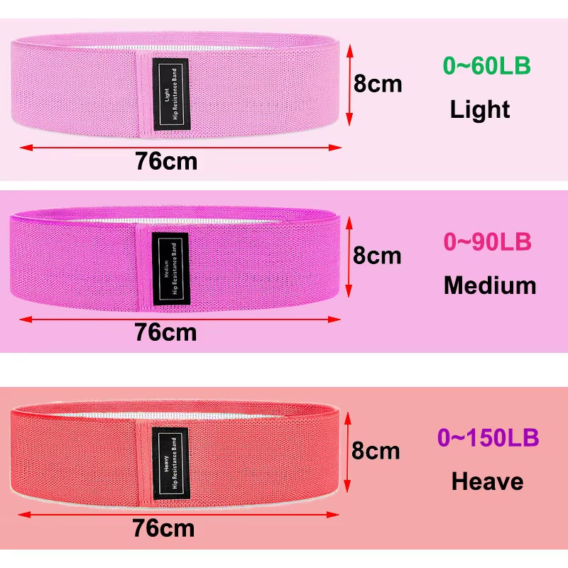 Pull Strap Set Fabric Booty Bands Hip Circle Elastic Fitness Expander for Home Workouts Glute Legs Strength Training
