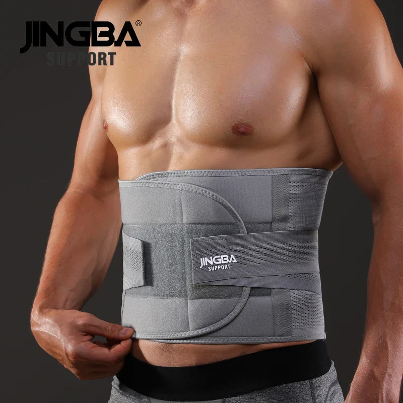 Transform Your Workout with the JINGBA SUPPORT Fitness Waist Trainer & Back Support Belt - the Ultimate Sweat-Enhancing Solution for Muscular Support!